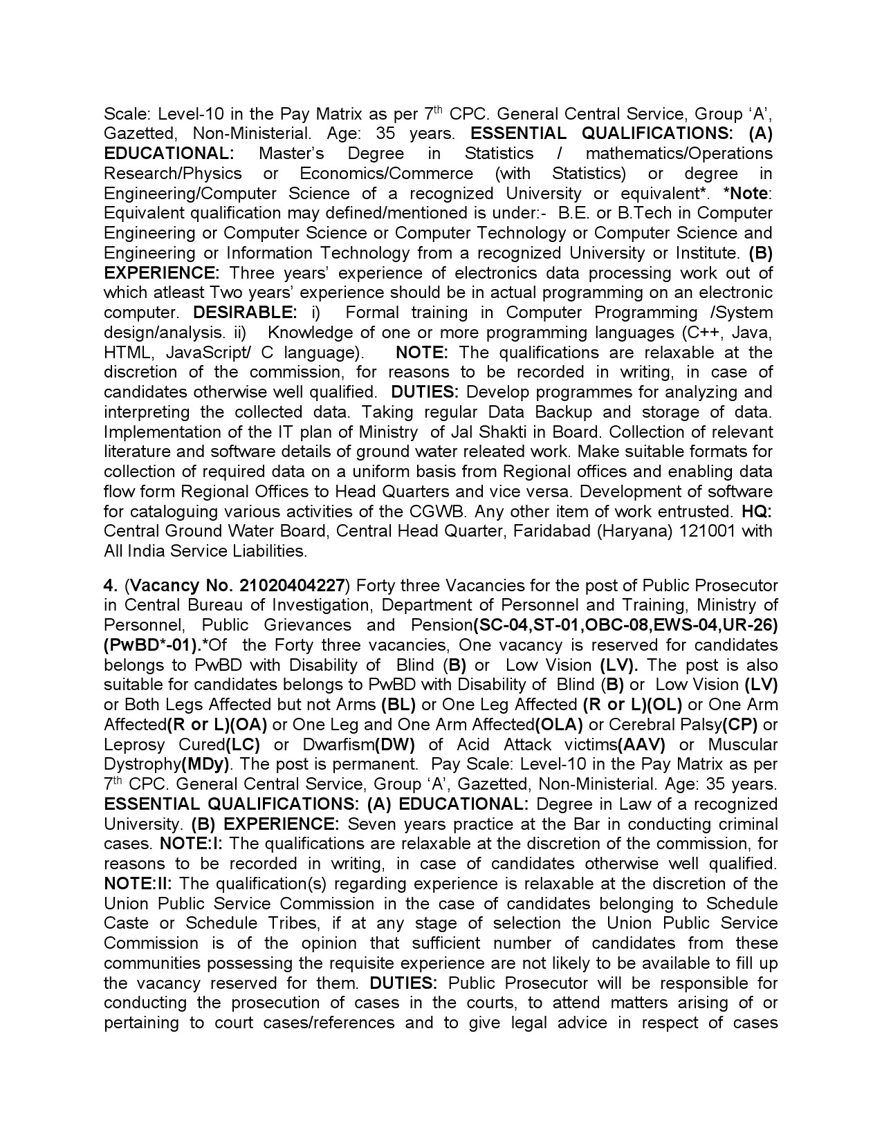 UPSC Notification 042021 for Multiple vacancies - Notification Image 2