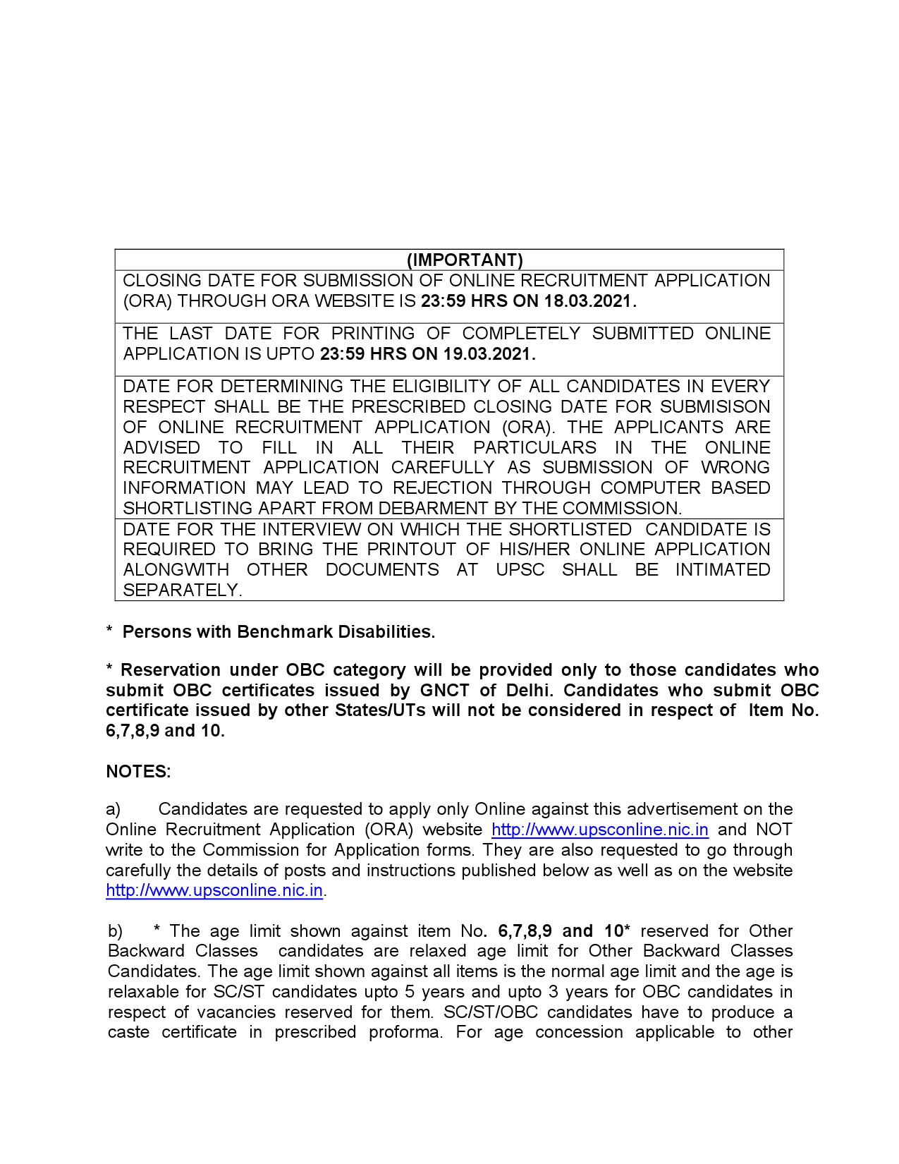 UPSC Notification 042021 for Multiple vacancies - Notification Image 6