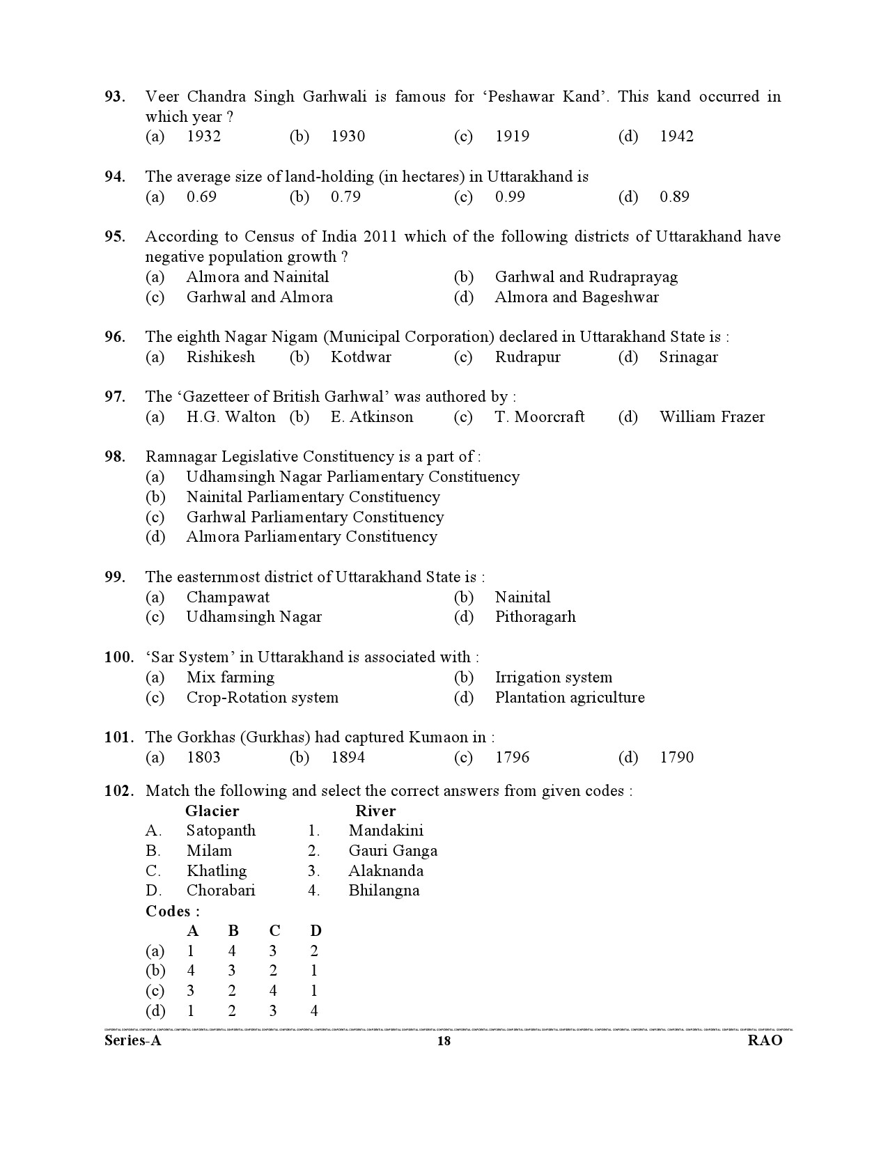 Advocate General Office Review Officer General Knowledge Preliminary 2021 18