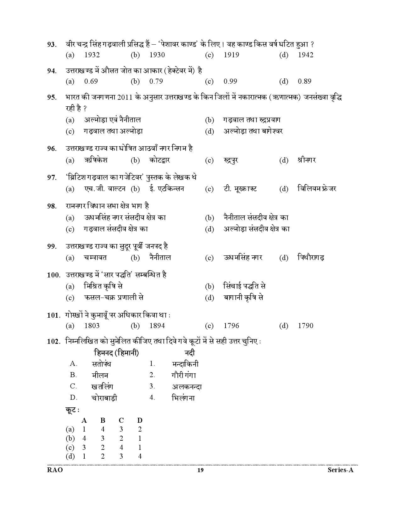 Advocate General Office Review Officer General Knowledge Preliminary 2021 19