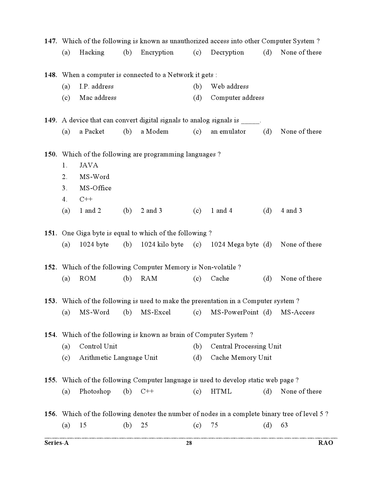 Advocate General Office Review Officer General Knowledge Preliminary 2021 28