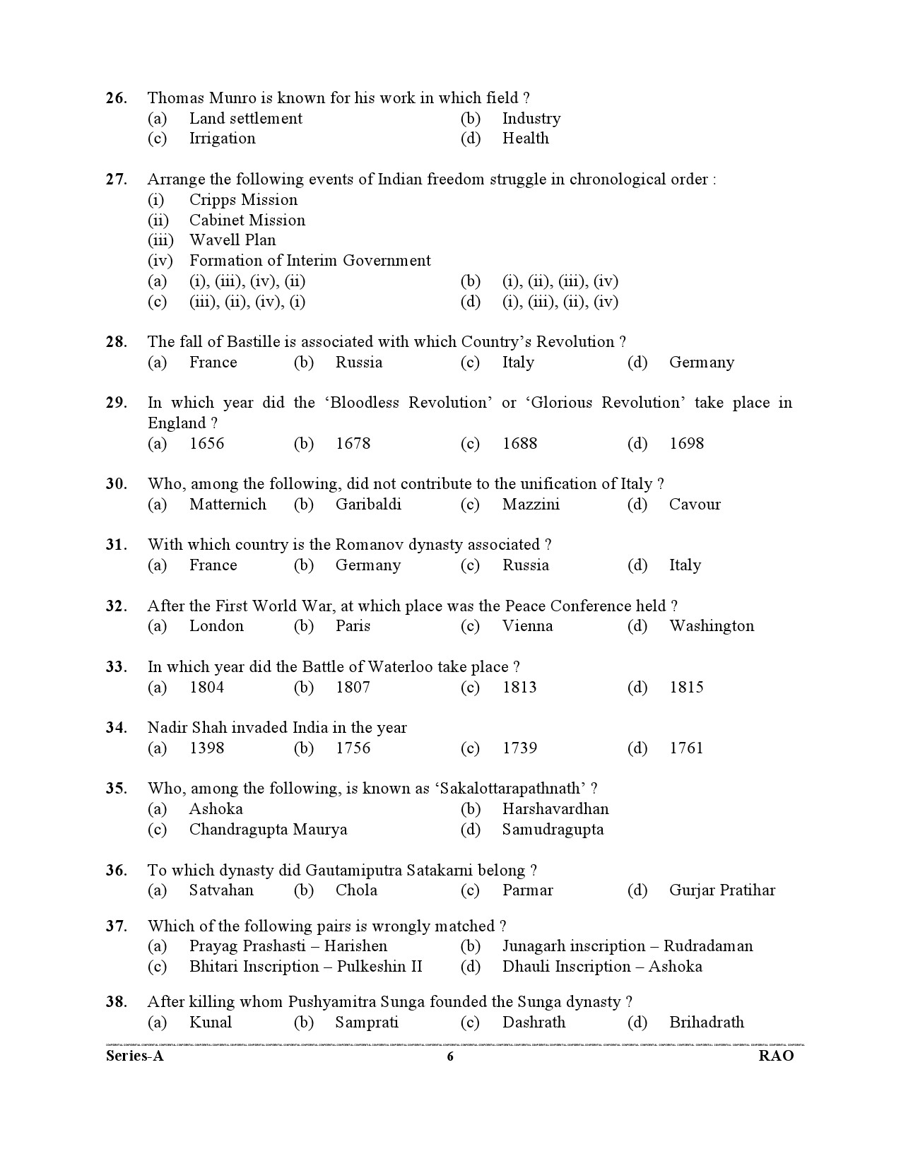 Advocate General Office Review Officer General Knowledge Preliminary 2021 6