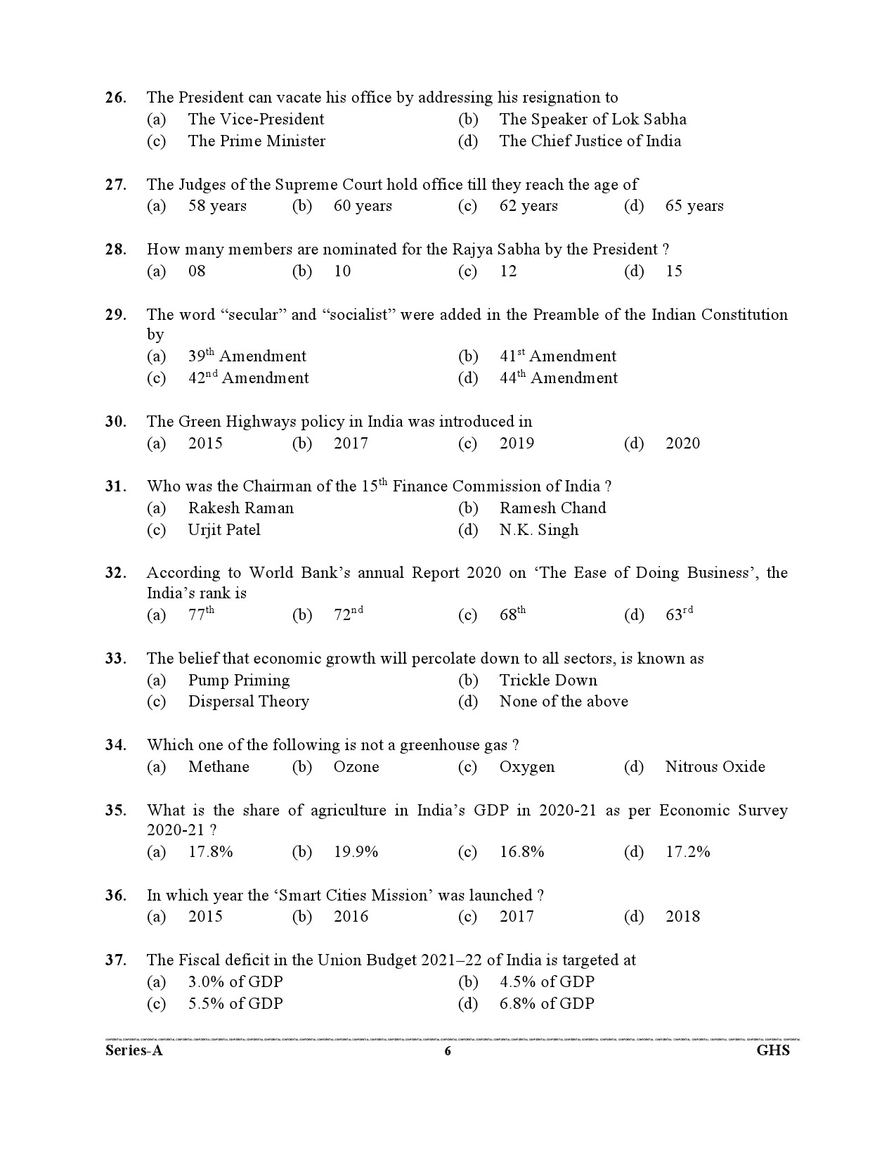 Assistant Review Officer Accounts UKPSC Preliminary Exam 2021 5