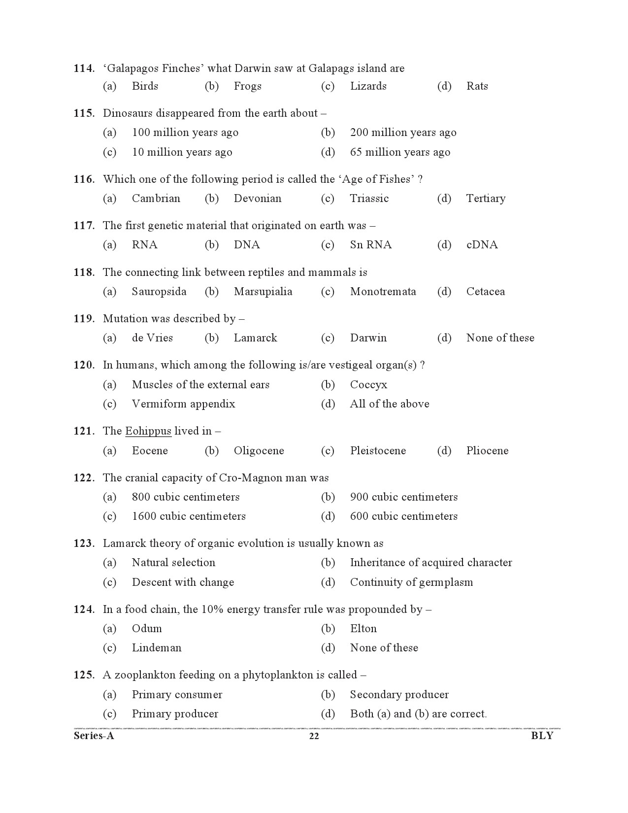 Special Subordinate Education Group C Services General Women Branch 2020 Biology 31