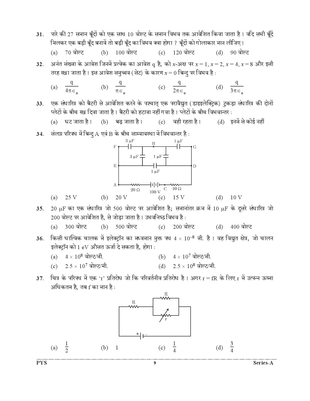 Special Subordinate Education Group C Services General Women Branch 2020 Physics 8