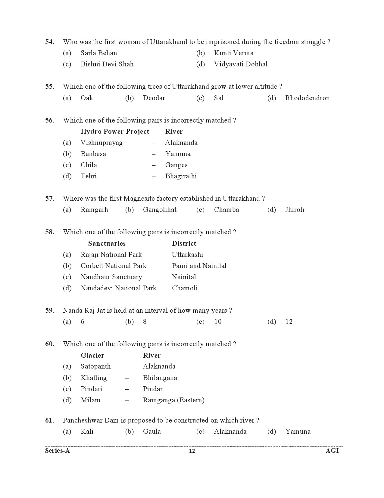 UKPSC Assistant Prosecuting Officer Exam 2021 Paper 1 General Studies Set A Mains 11