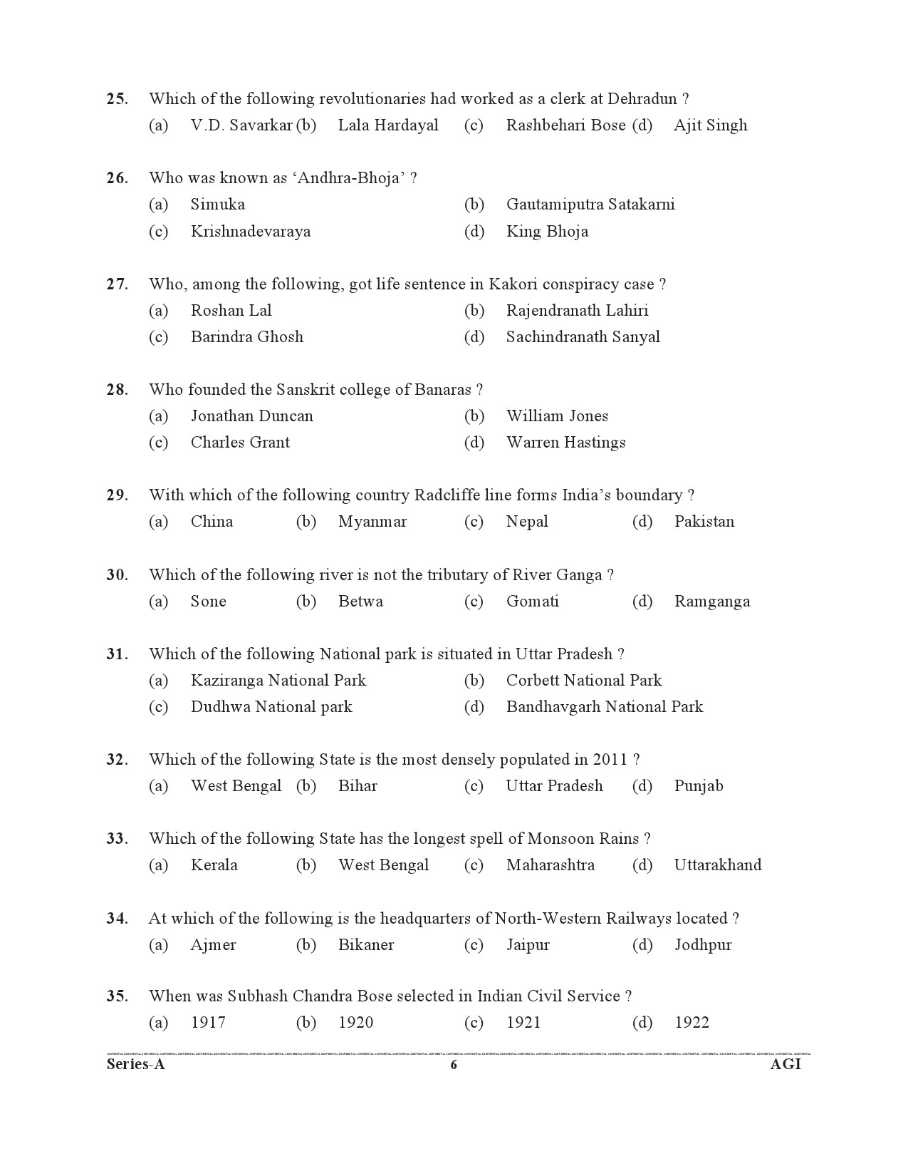 UKPSC Assistant Prosecuting Officer Exam 2021 Paper 1 General Studies Set A Mains 5