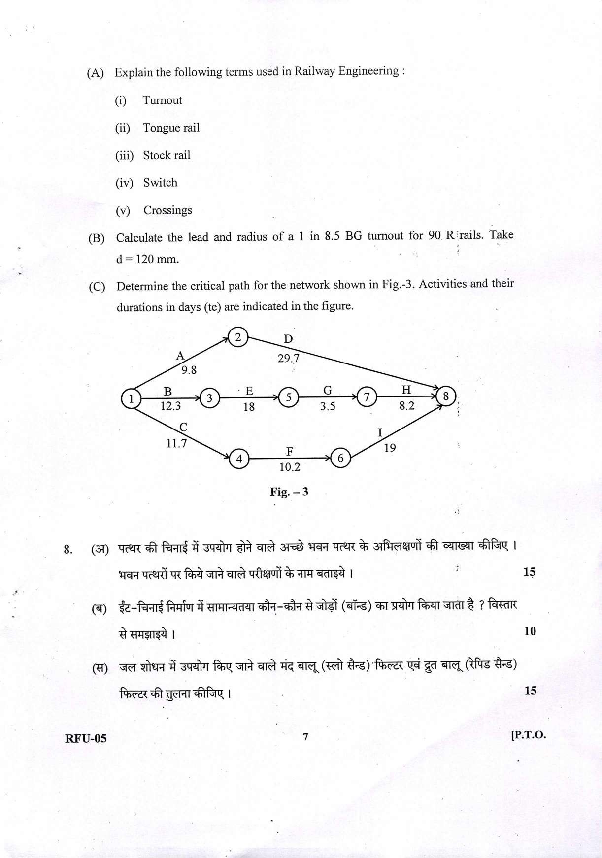 UKPSC Forest Range Officer Mains Civil Engineering Examination 2021 7