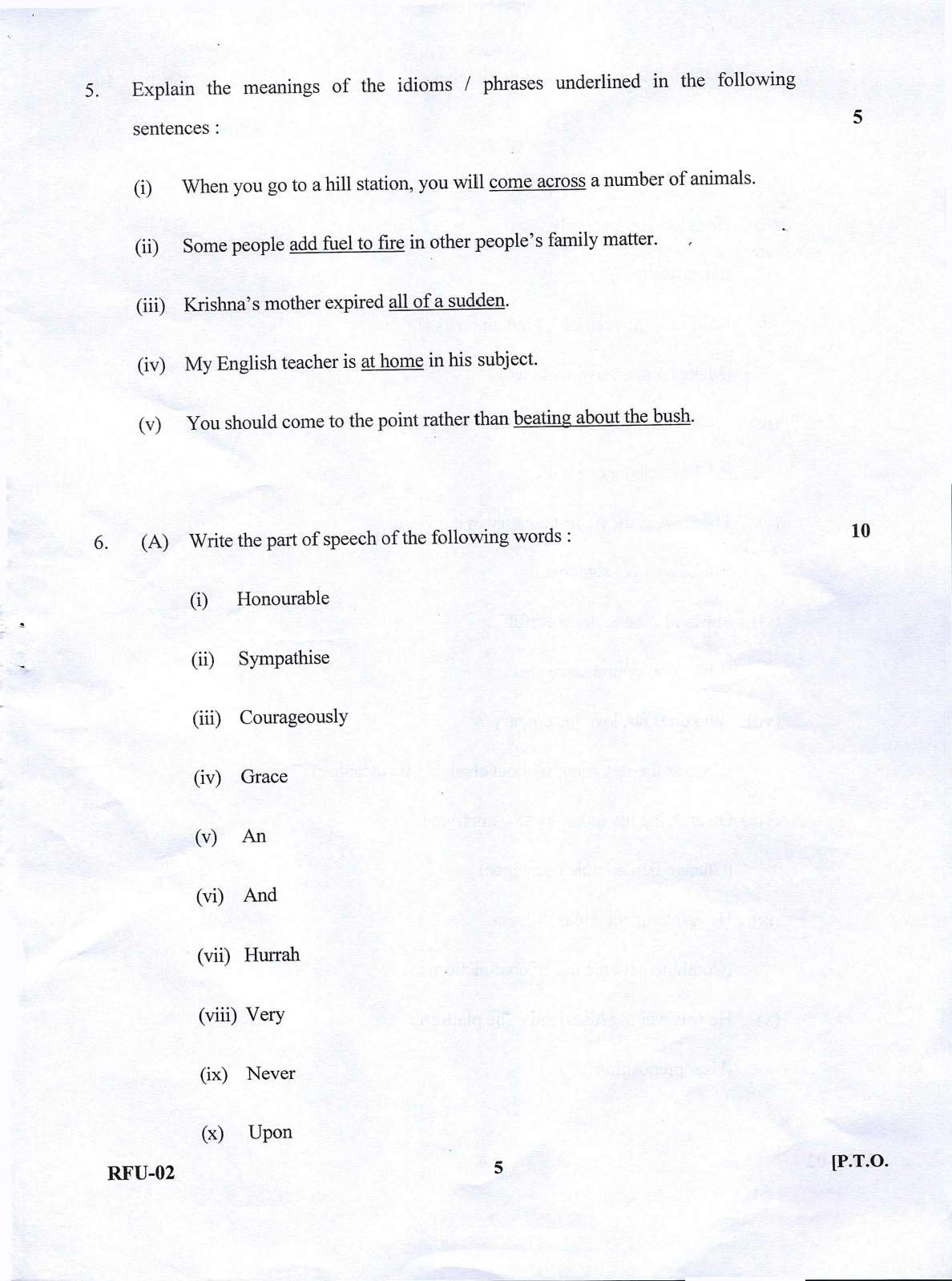 UKPSC Forest Range Officer Mains General English Examination 2021 5