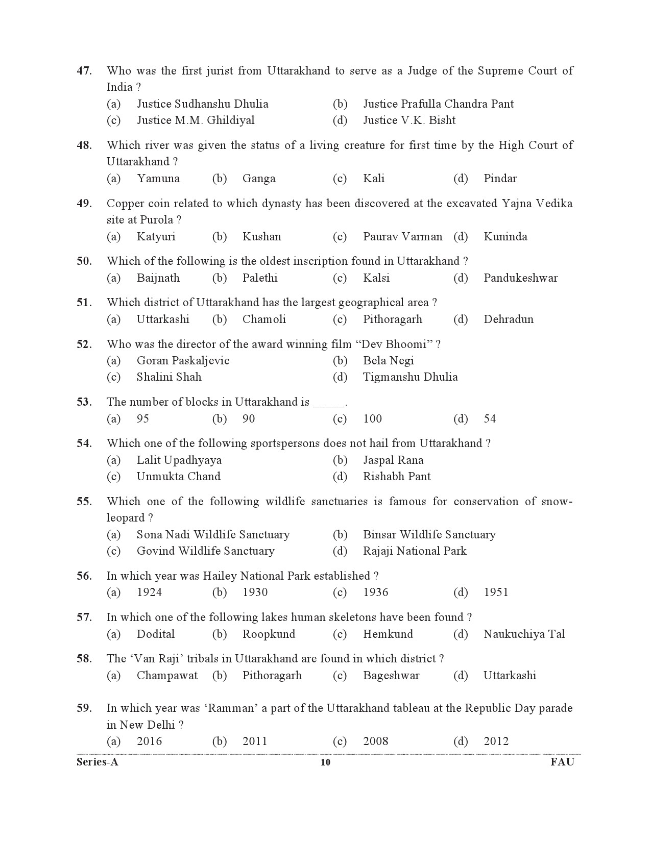 UKPSC Forest Range Officer Preliminary Examination 2021 9