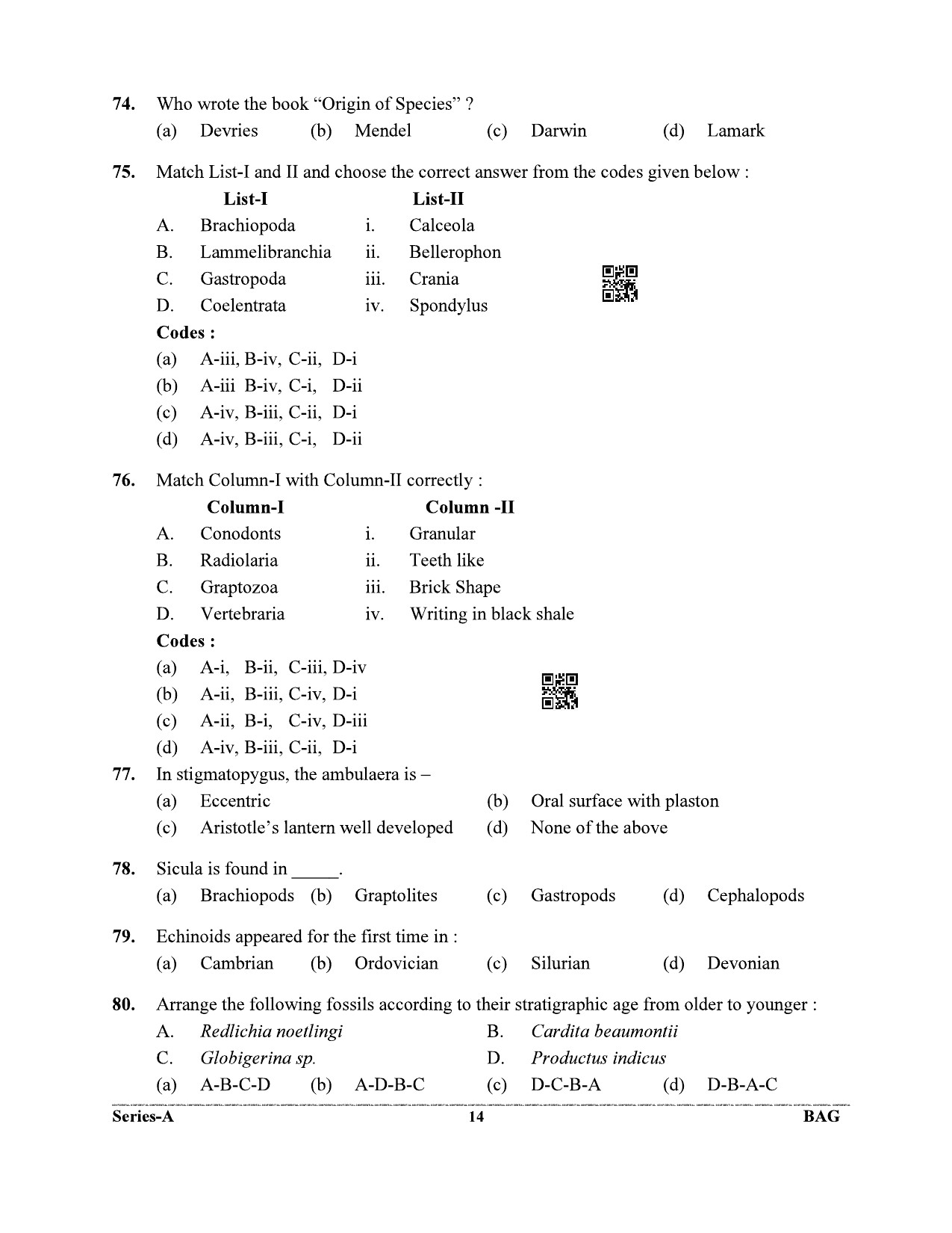 UKPSC Geology and Mining Unit Group B Examination 2021 Geology Paper 13