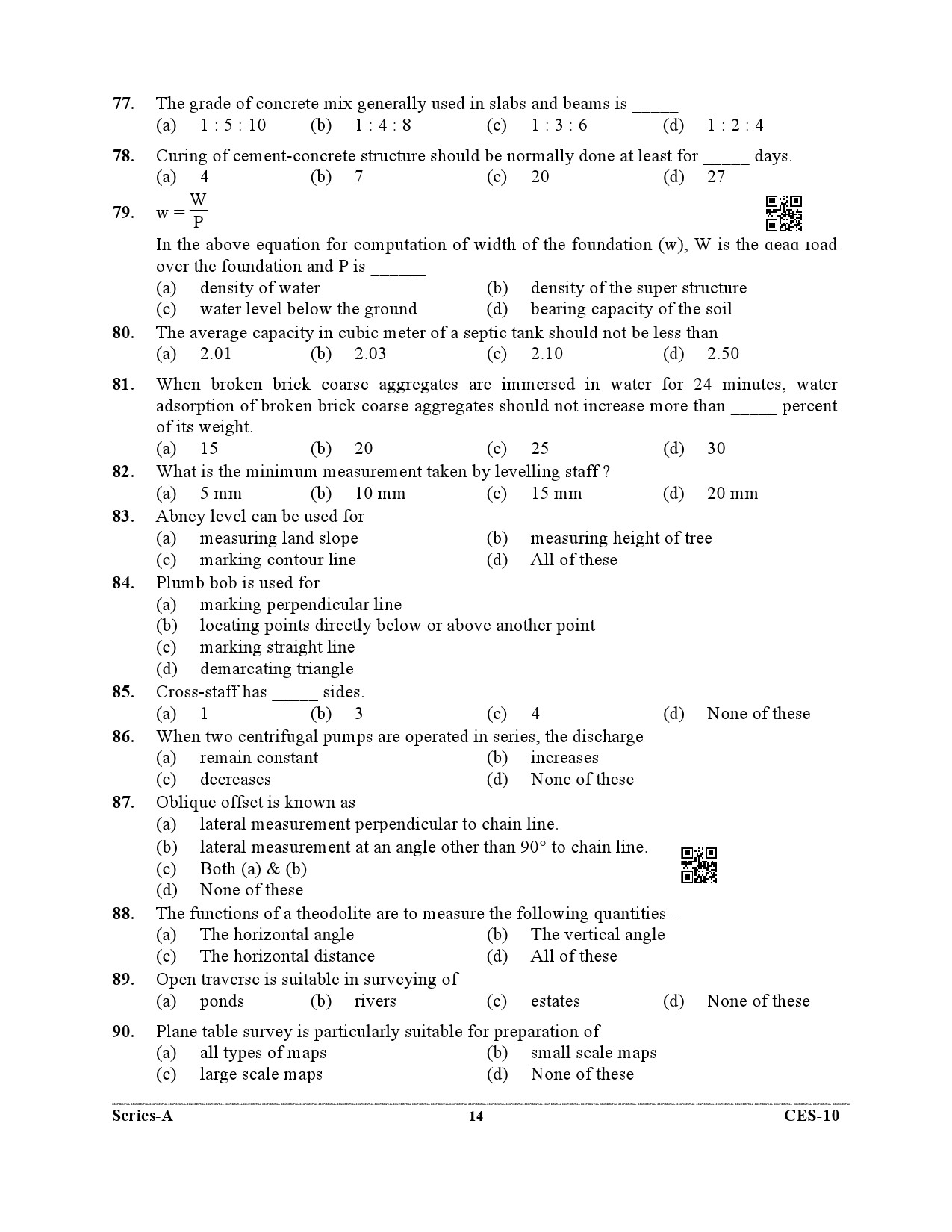 Uttarakhand Combined State Engineering Service Exam 2021 Agriculture Engineering Paper I 14