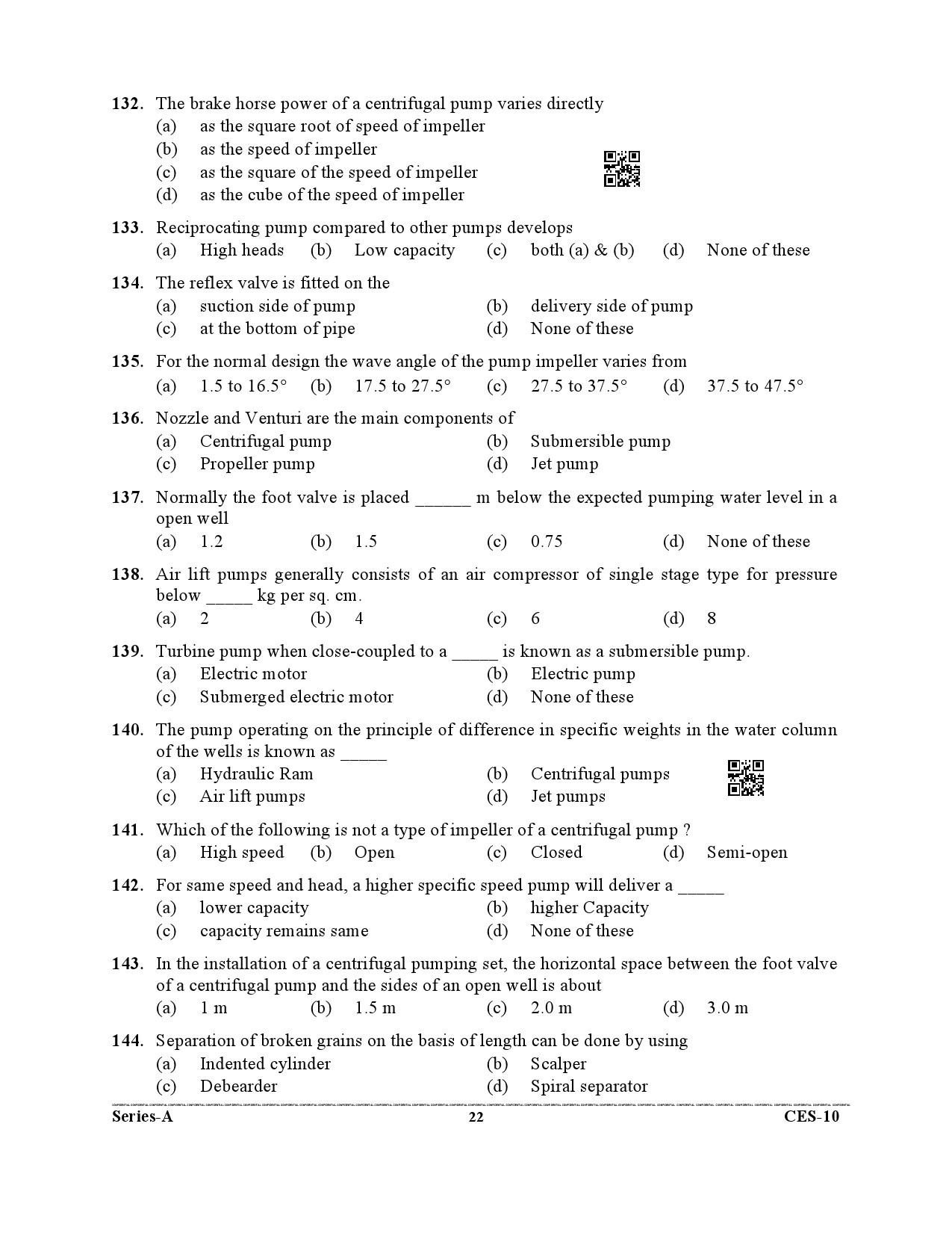 Uttarakhand Combined State Engineering Service Exam 2021 Agriculture Engineering Paper I 22