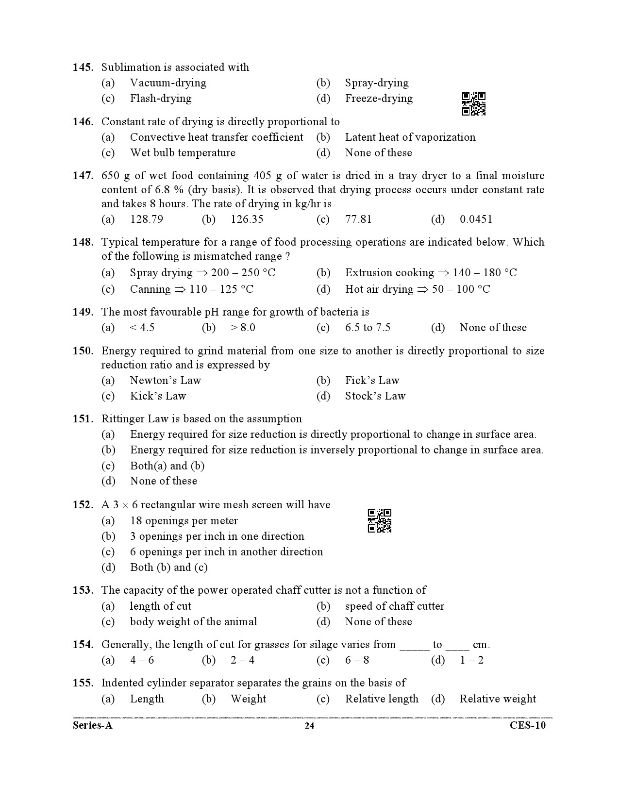 Uttarakhand Combined State Engineering Service Exam 2021 Agriculture Engineering Paper I 24