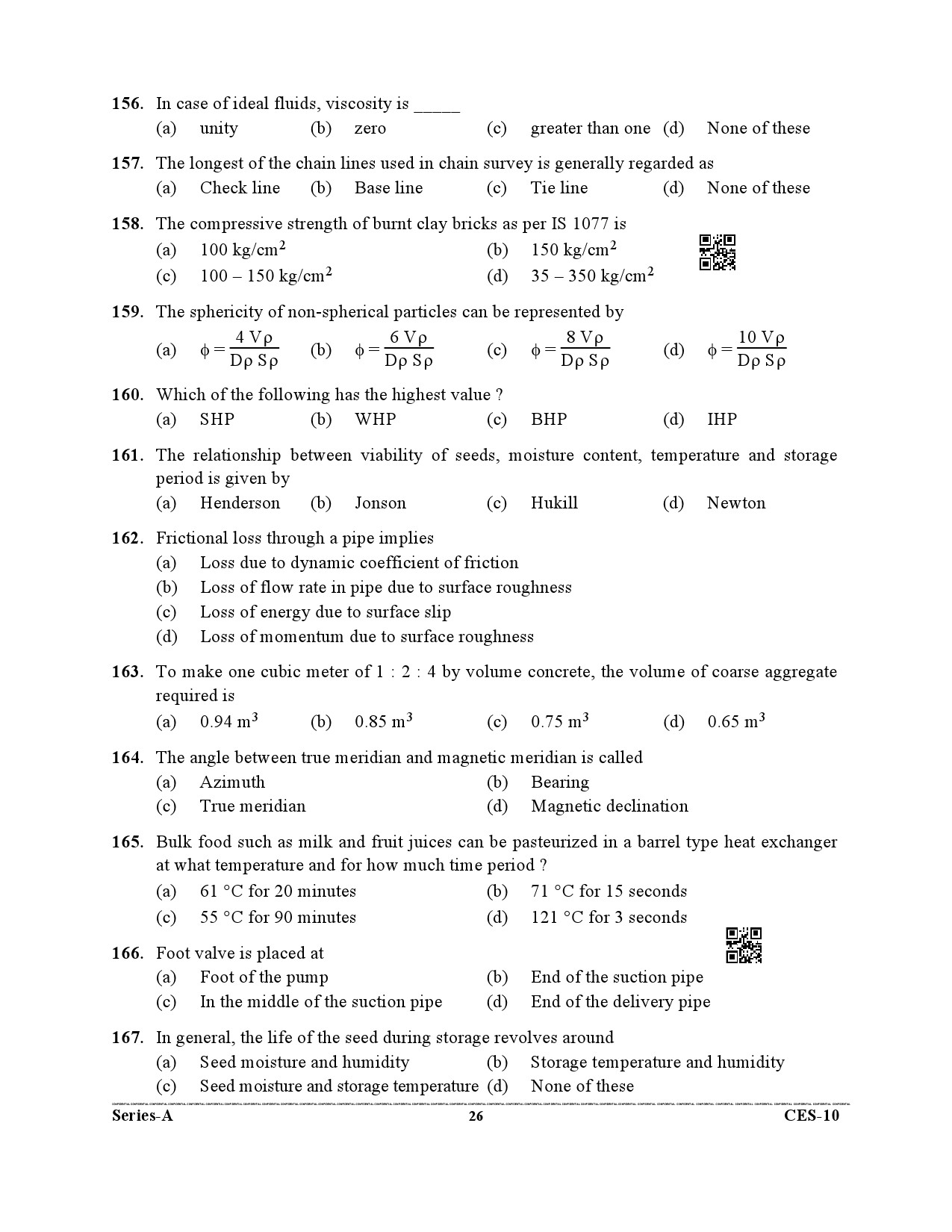 Uttarakhand Combined State Engineering Service Exam 2021 Agriculture Engineering Paper I 26