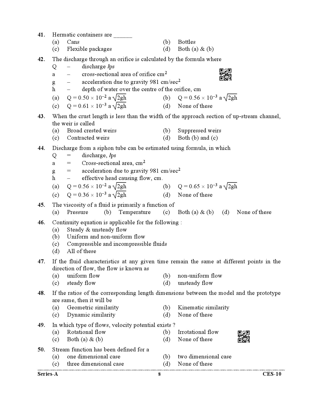 Uttarakhand Combined State Engineering Service Exam 2021 Agriculture Engineering Paper I 8