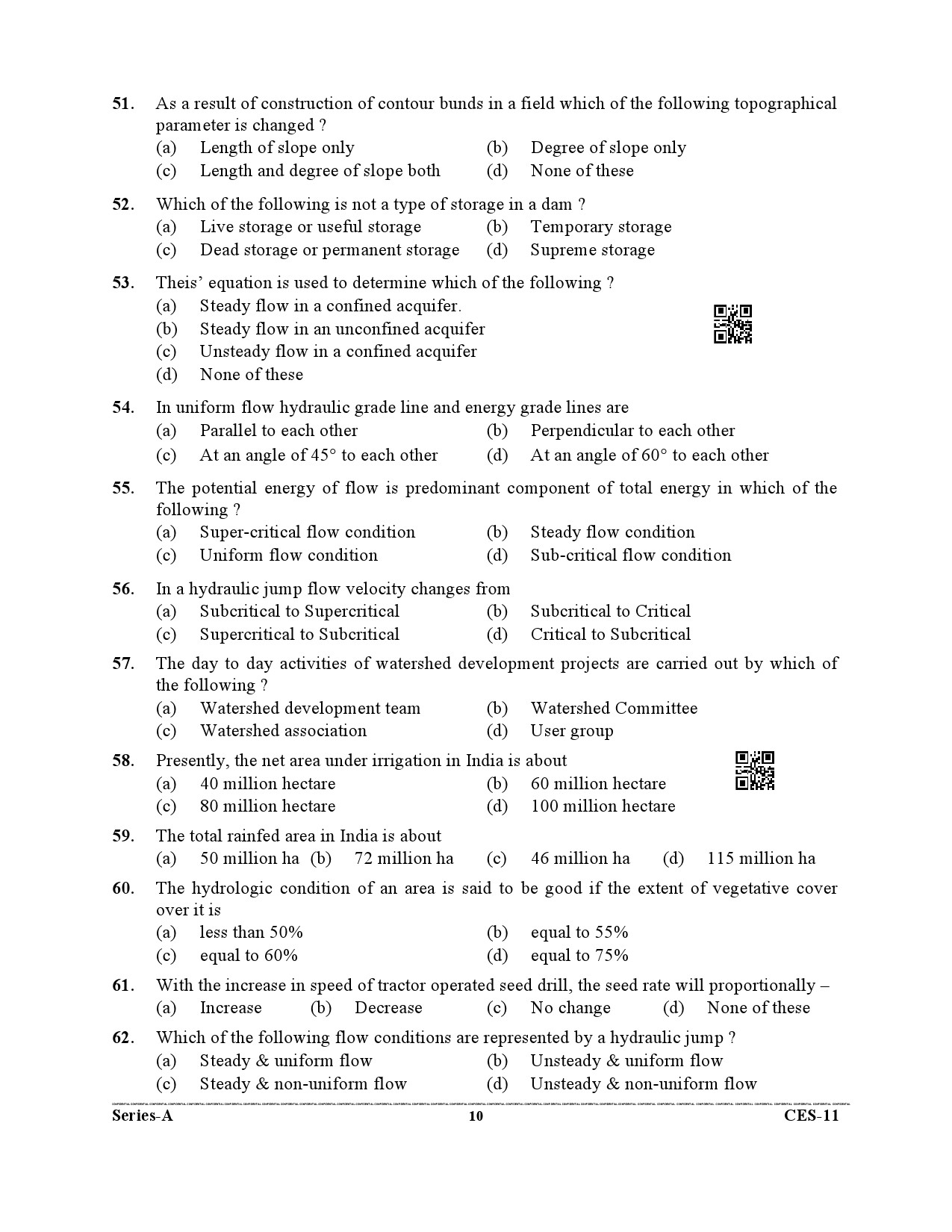 Uttarakhand Combined State Engineering Service Exam 2021 Agriculture Engineering Paper II 10