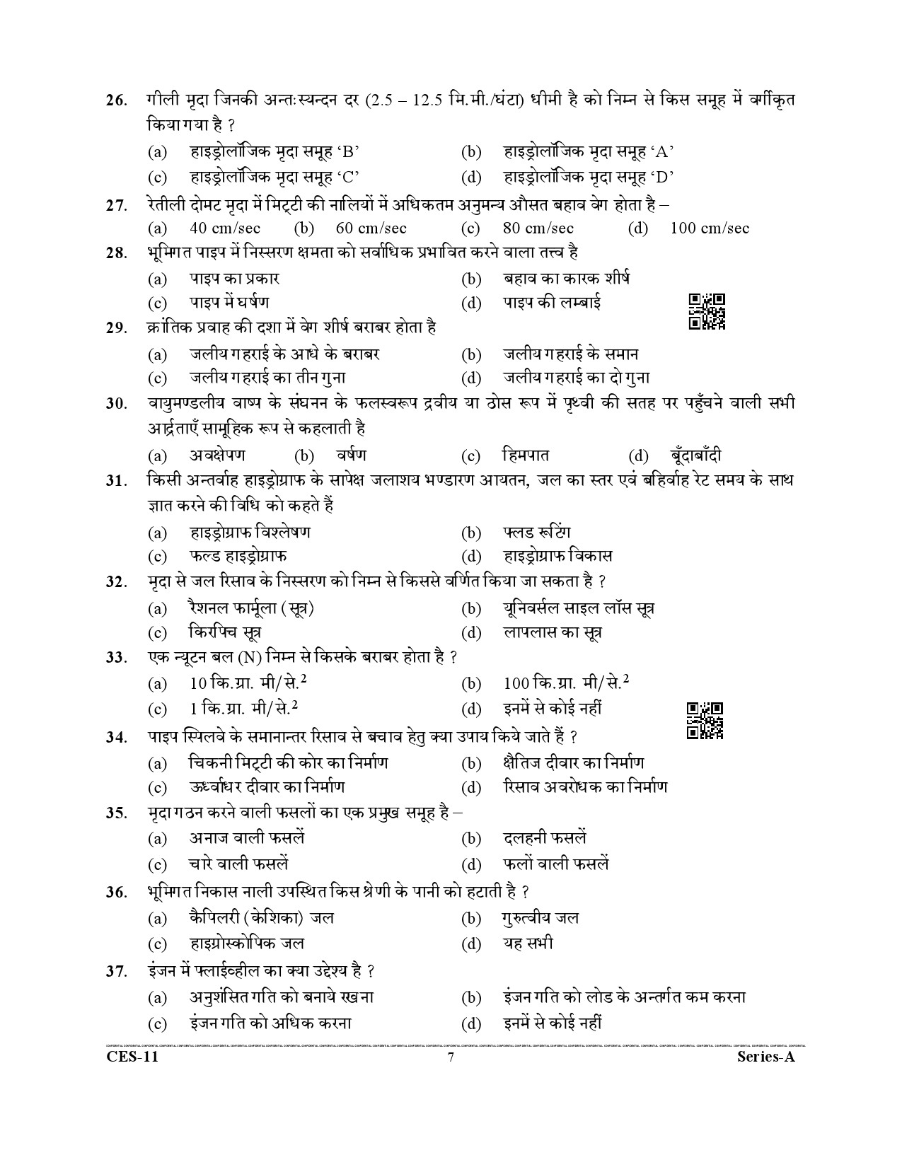 Uttarakhand Combined State Engineering Service Exam 2021 Agriculture Engineering Paper II 7