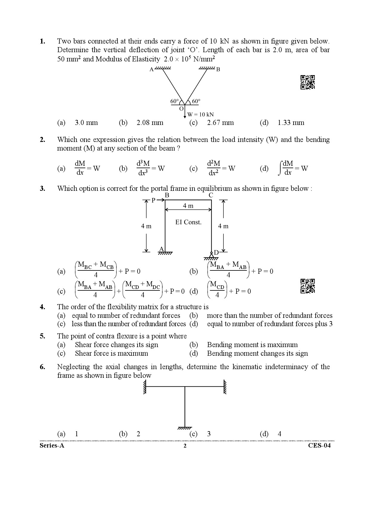 Uttarakhand Combined State Engineering Service Exam 2021 Civil Engineering Paper I 2