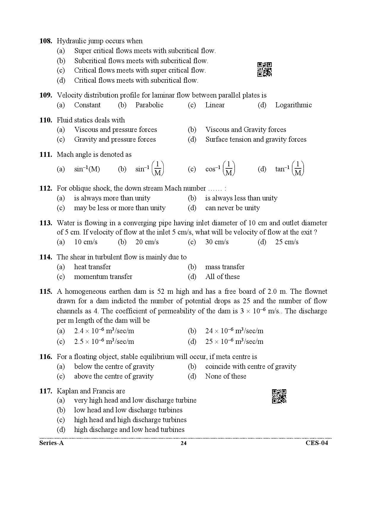 Uttarakhand Combined State Engineering Service Exam 2021 Civil Engineering Paper I 24