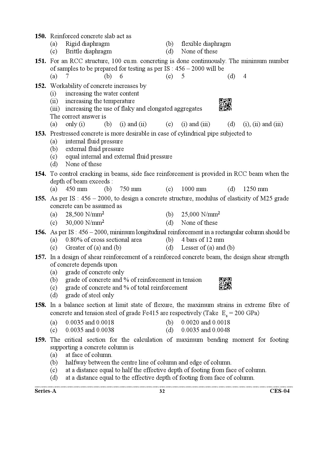 Uttarakhand Combined State Engineering Service Exam 2021 Civil Engineering Paper I 32