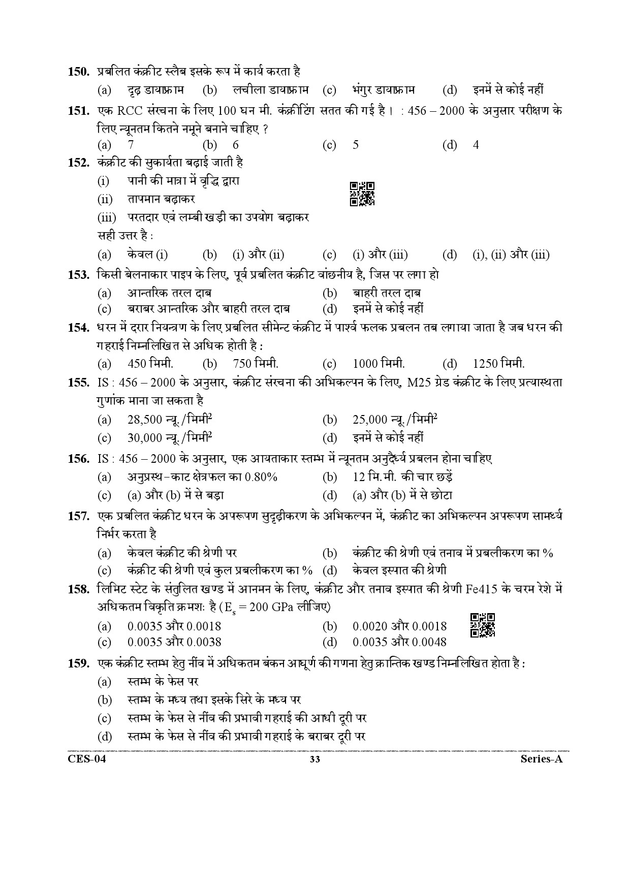 Uttarakhand Combined State Engineering Service Exam 2021 Civil Engineering Paper I 33