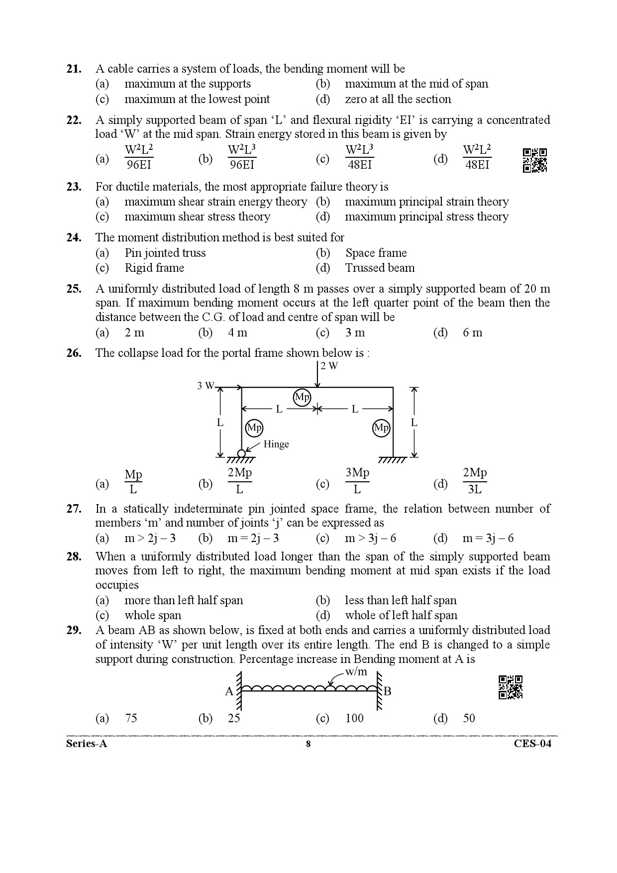 Uttarakhand Combined State Engineering Service Exam 2021 Civil Engineering Paper I 8