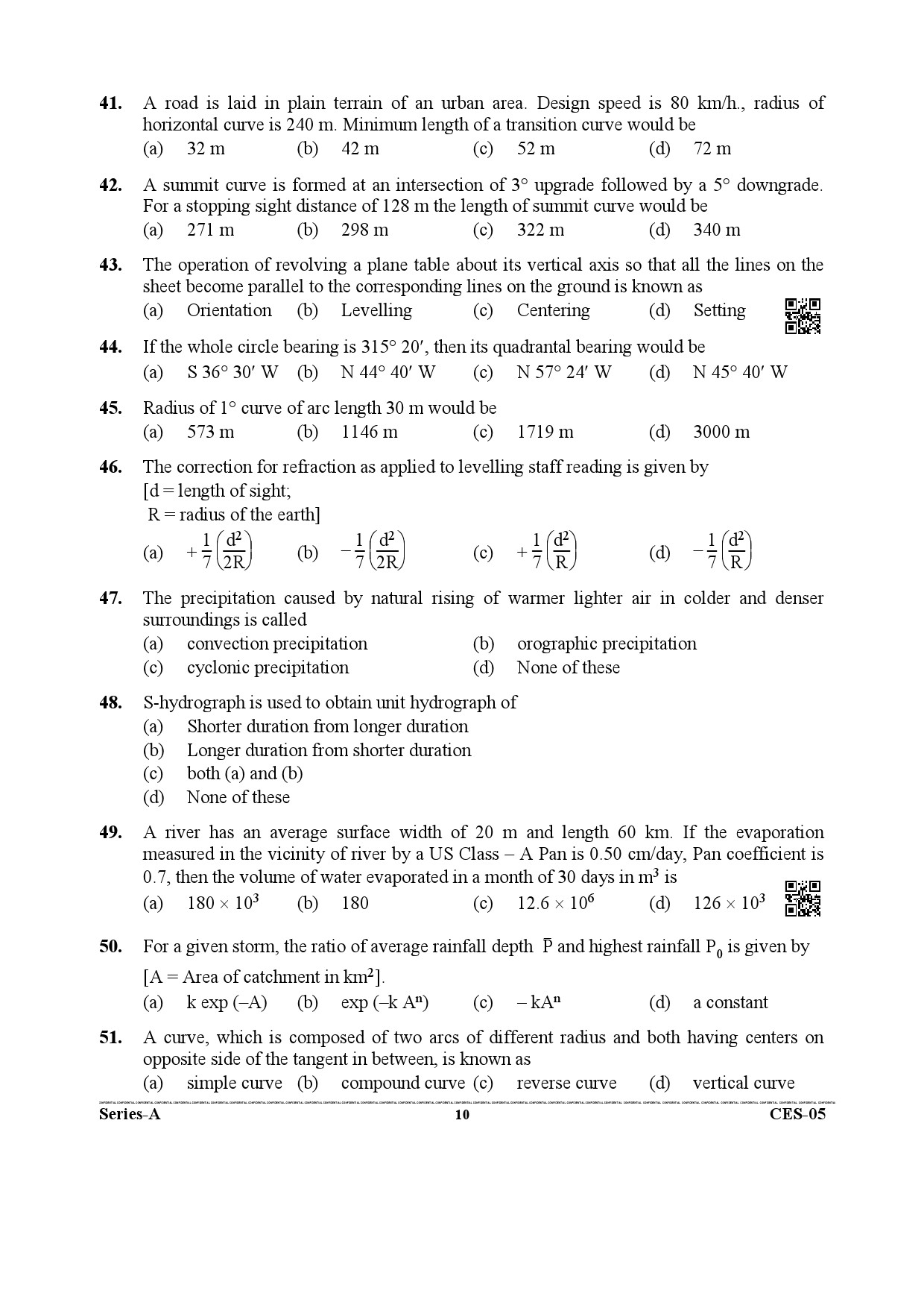 Uttarakhand Combined State Engineering Service Exam 2021 Civil Engineering Paper II 10