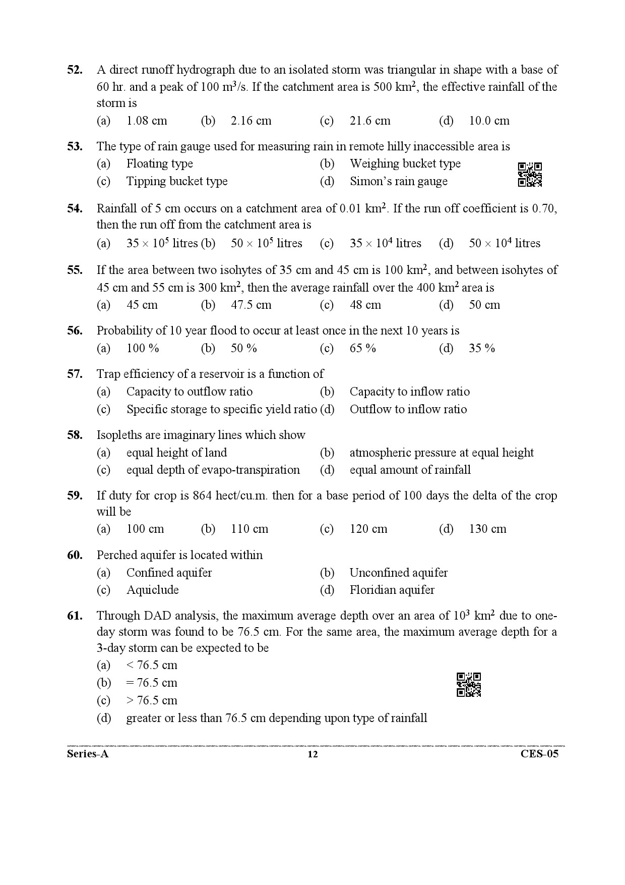 Uttarakhand Combined State Engineering Service Exam 2021 Civil Engineering Paper II 12