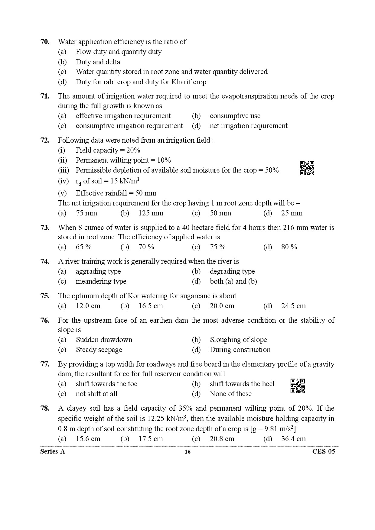 Uttarakhand Combined State Engineering Service Exam 2021 Civil Engineering Paper II 16