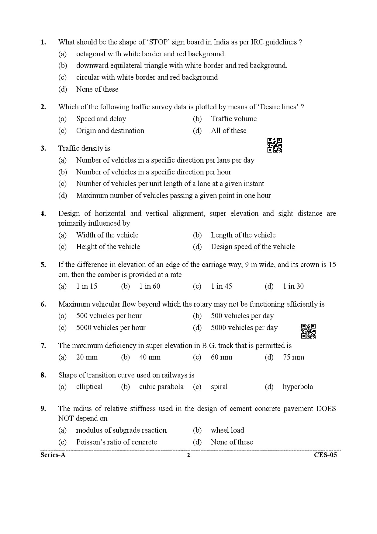 Uttarakhand Combined State Engineering Service Exam 2021 Civil Engineering Paper II 2