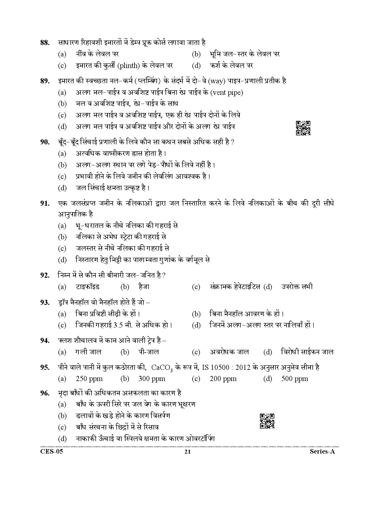 Uttarakhand Combined State Engineering Service Exam 2021 Civil Engineering Paper II 21