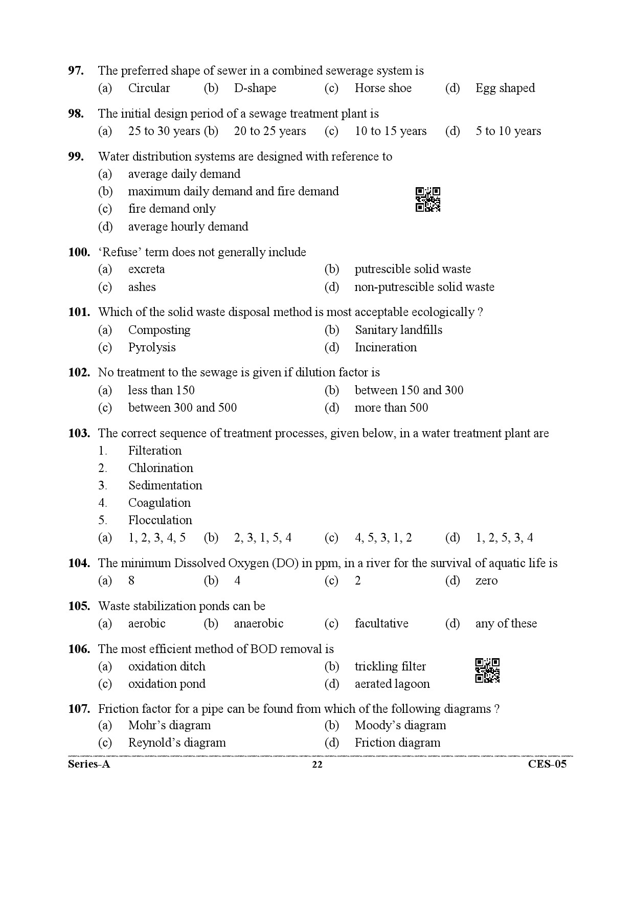 Uttarakhand Combined State Engineering Service Exam 2021 Civil Engineering Paper II 22