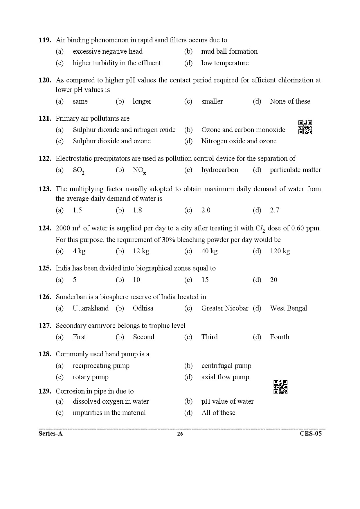 Uttarakhand Combined State Engineering Service Exam 2021 Civil Engineering Paper II 26