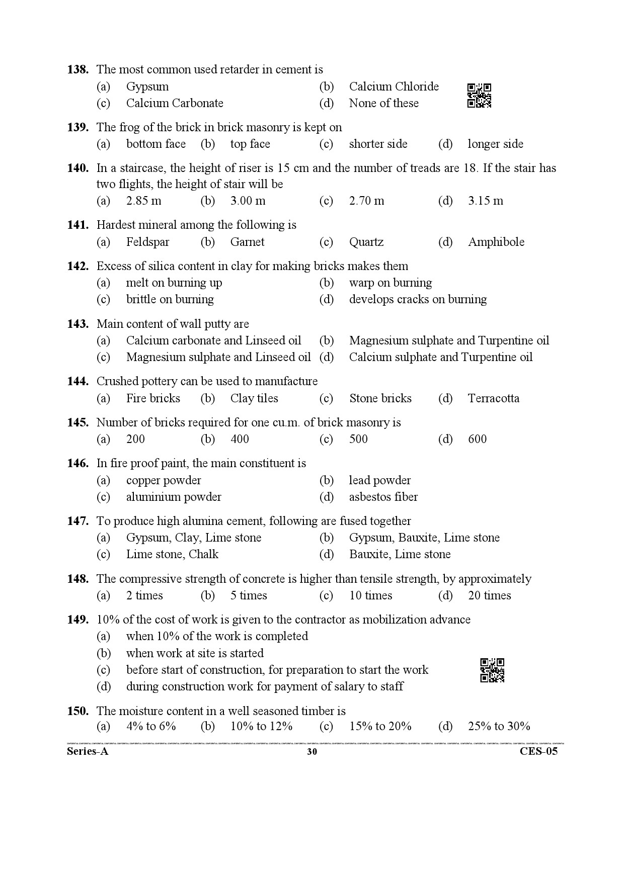 Uttarakhand Combined State Engineering Service Exam 2021 Civil Engineering Paper II 30