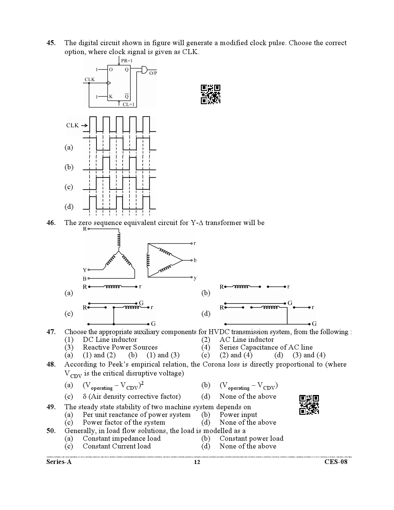 Uttarakhand Combined State Engineering Service Exam 2021 Electrical Engineering Paper I 12