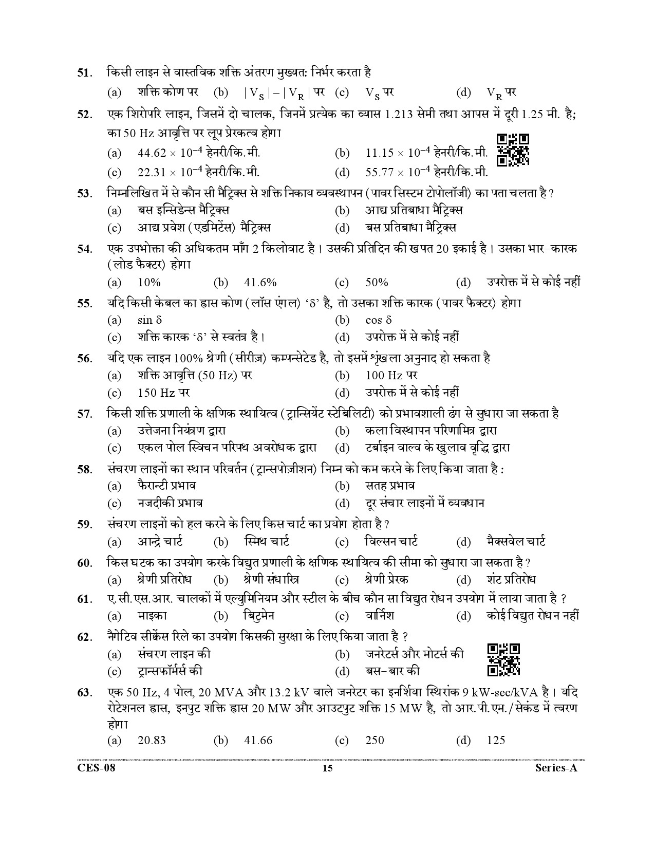 Uttarakhand Combined State Engineering Service Exam 2021 Electrical Engineering Paper I 15