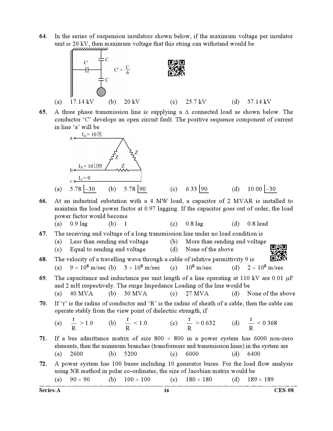 Uttarakhand Combined State Engineering Service Exam 2021 Electrical Engineering Paper I 16