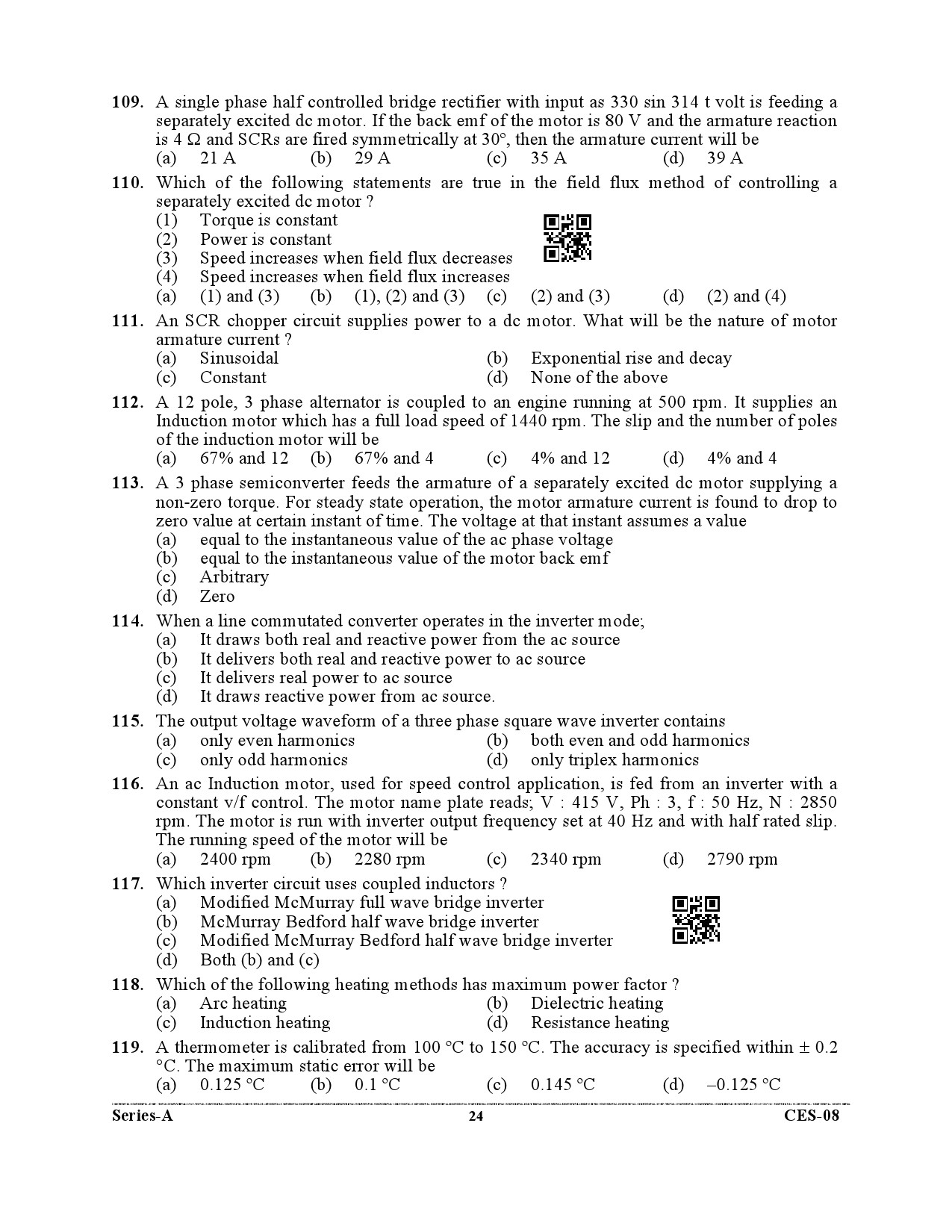 Uttarakhand Combined State Engineering Service Exam 2021 Electrical Engineering Paper I 24