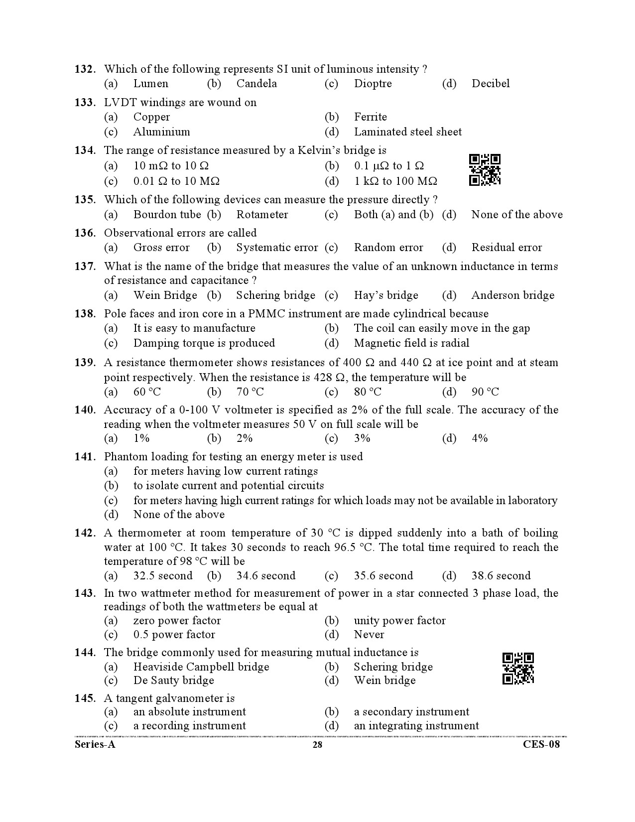 Uttarakhand Combined State Engineering Service Exam 2021 Electrical Engineering Paper I 28