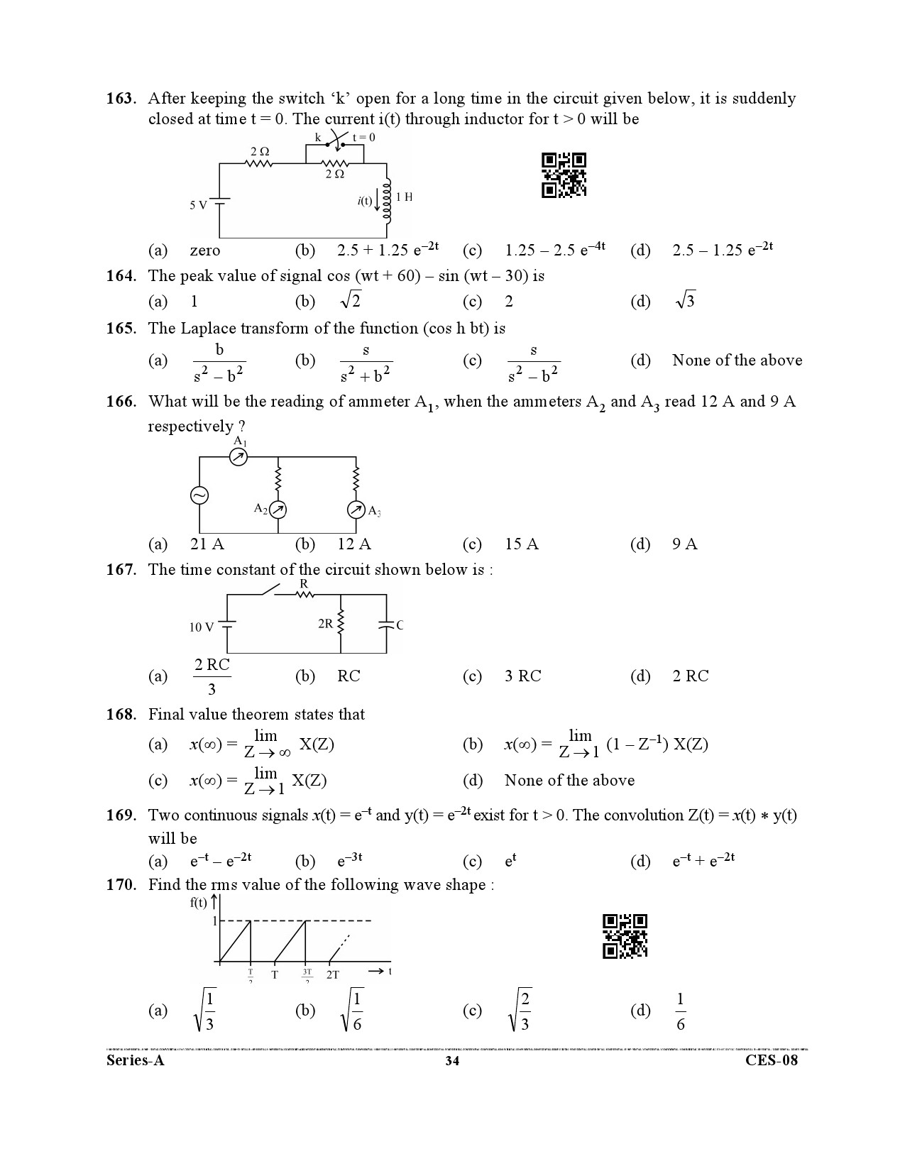 Uttarakhand Combined State Engineering Service Exam 2021 Electrical Engineering Paper I 34