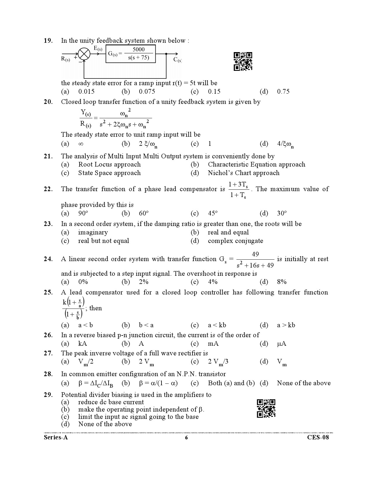 Uttarakhand Combined State Engineering Service Exam 2021 Electrical Engineering Paper I 6