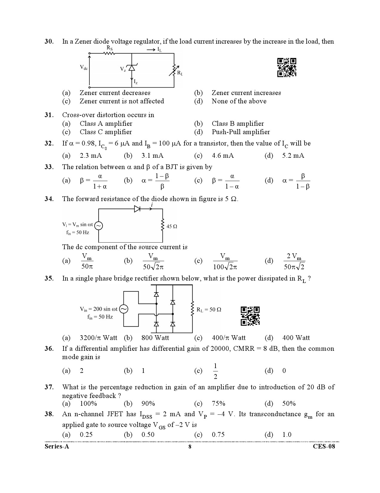 Uttarakhand Combined State Engineering Service Exam 2021 Electrical Engineering Paper I 8