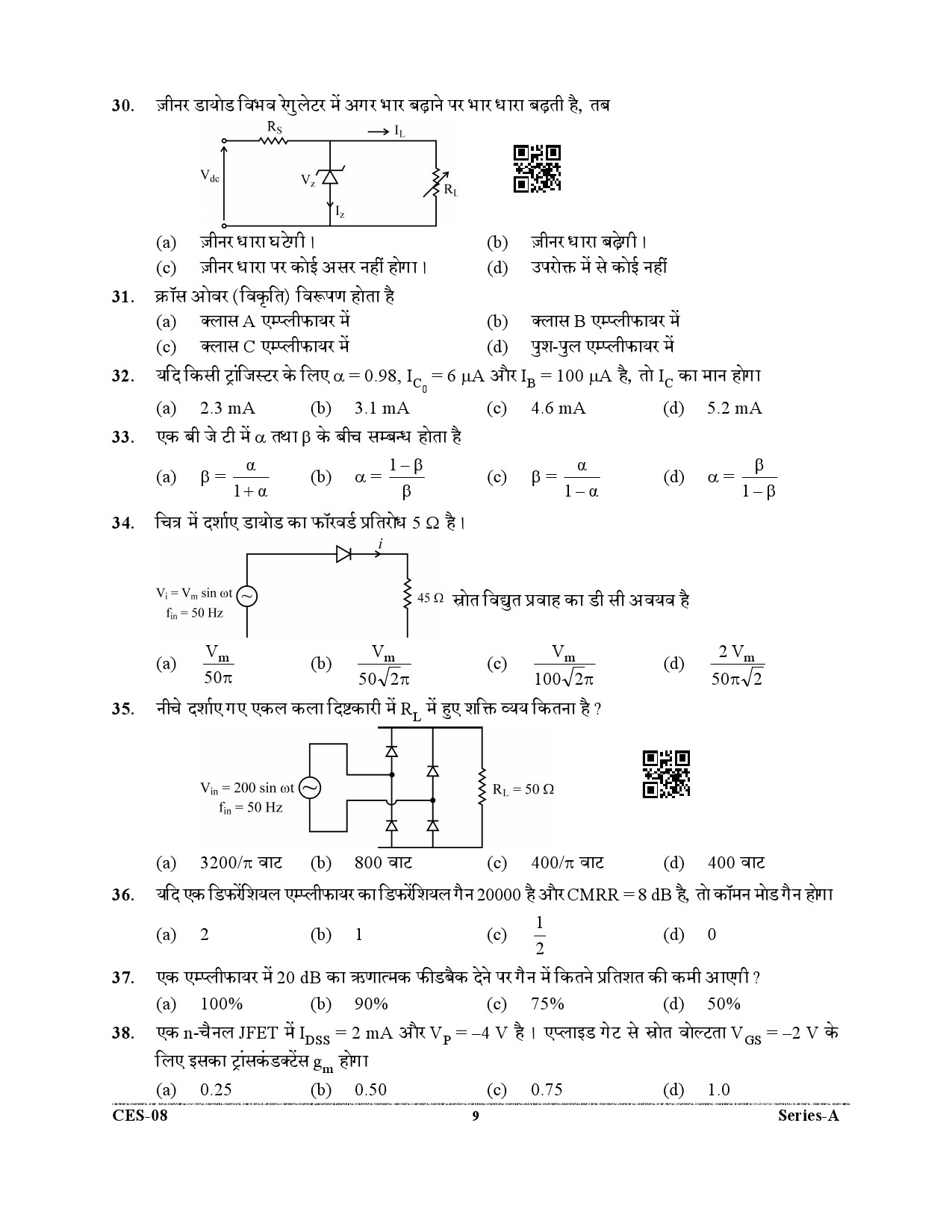 Uttarakhand Combined State Engineering Service Exam 2021 Electrical Engineering Paper I 9