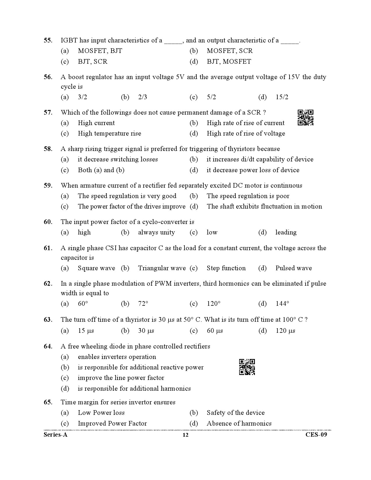 Uttarakhand Combined State Engineering Service Exam 2021 Electrical Engineering Paper II 12