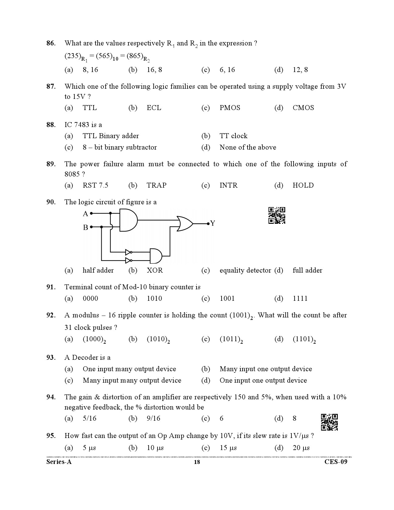 Uttarakhand Combined State Engineering Service Exam 2021 Electrical Engineering Paper II 18