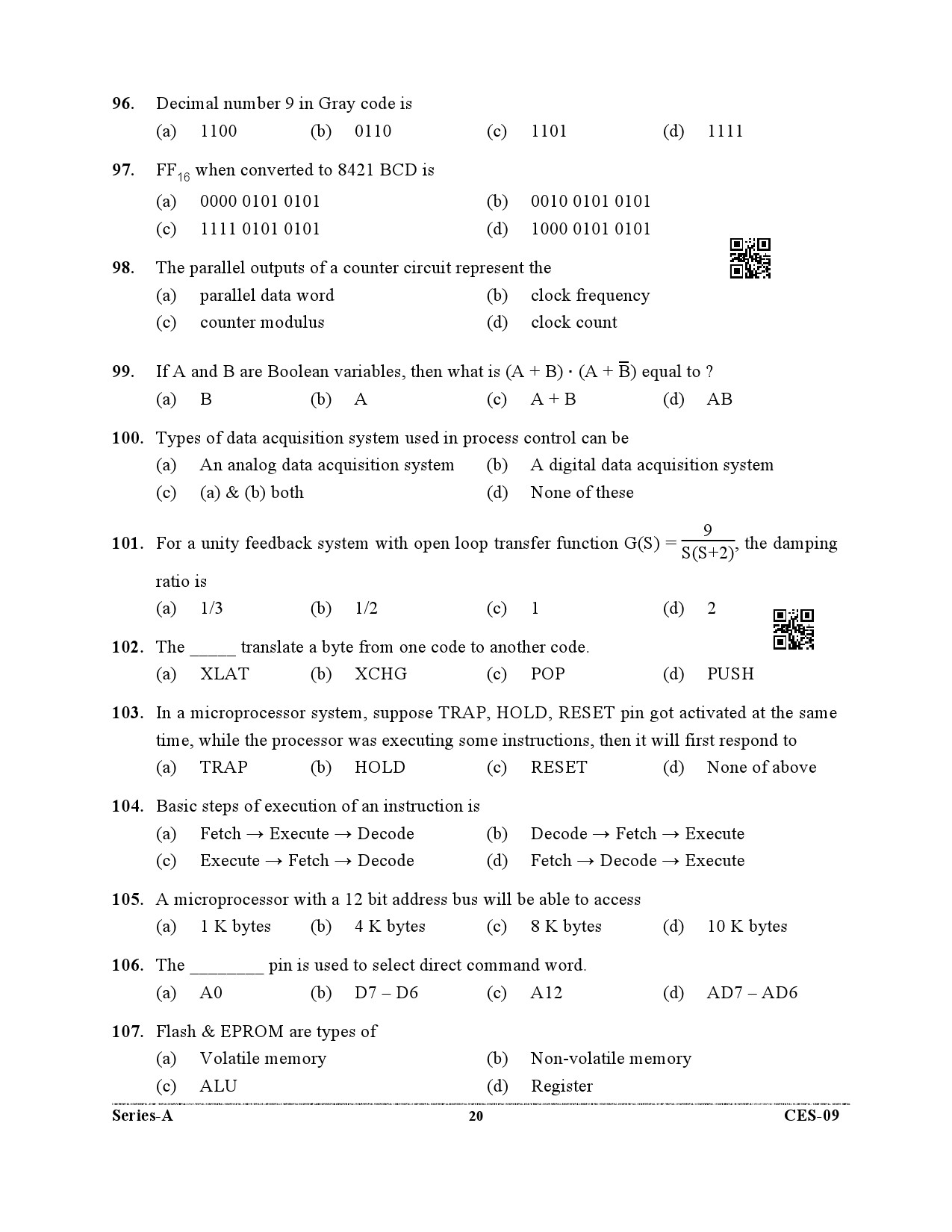 Uttarakhand Combined State Engineering Service Exam 2021 Electrical Engineering Paper II 20