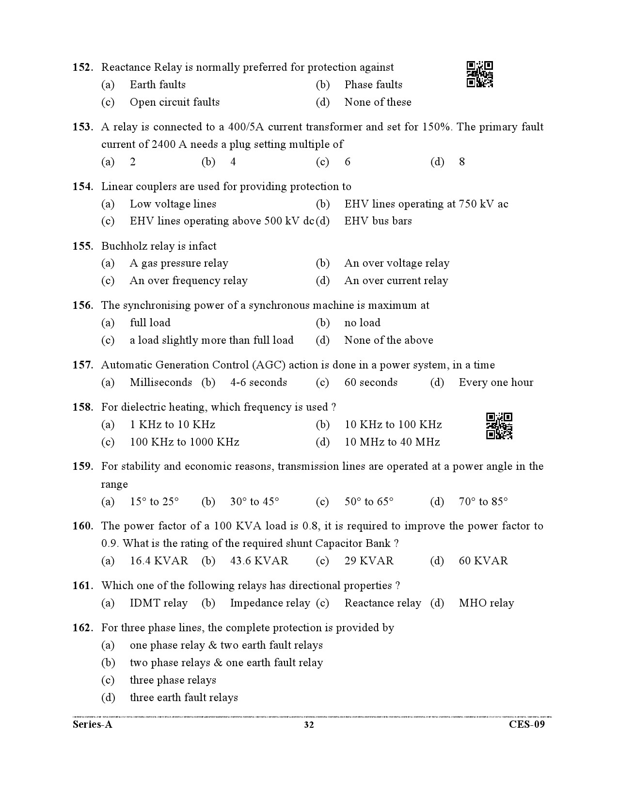 Uttarakhand Combined State Engineering Service Exam 2021 Electrical Engineering Paper II 32