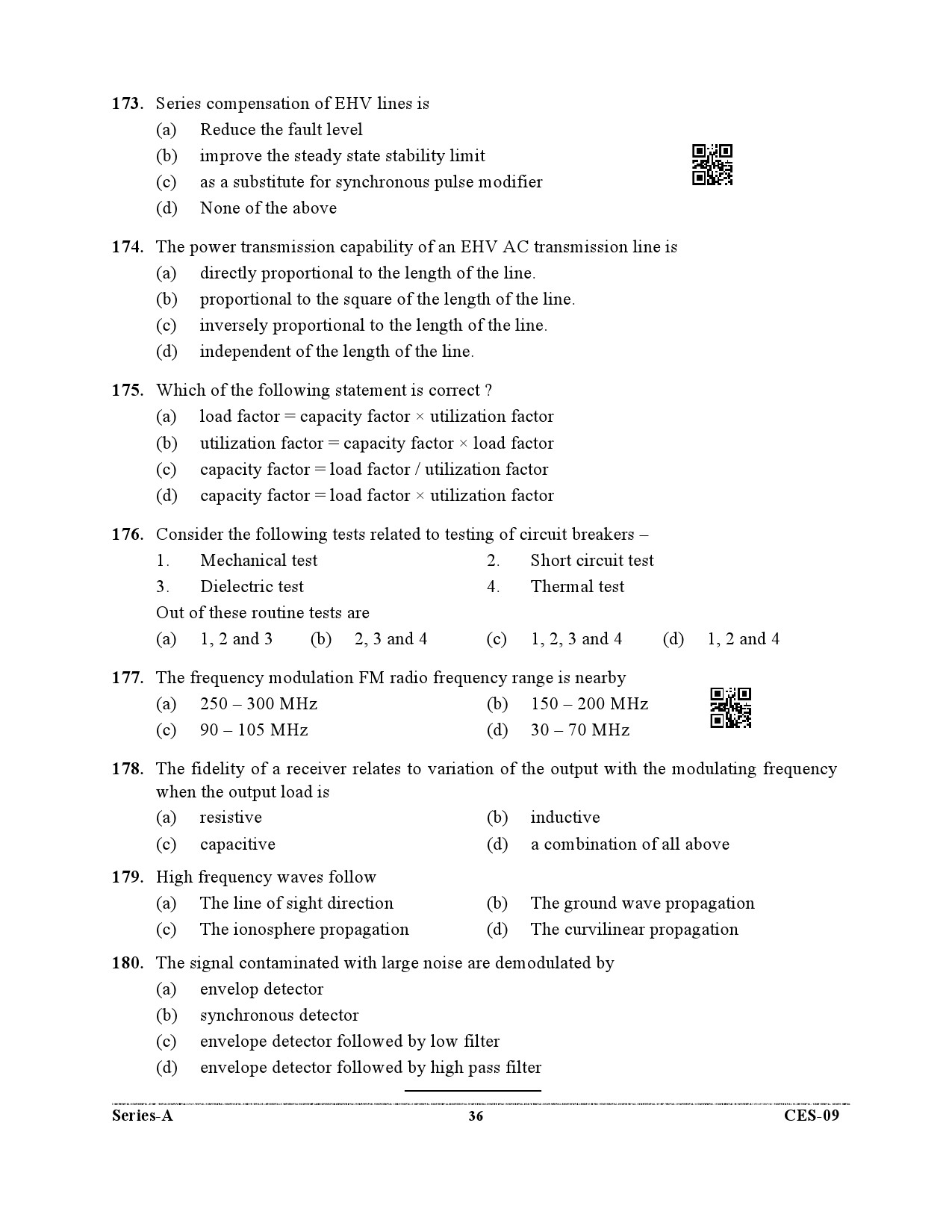 Uttarakhand Combined State Engineering Service Exam 2021 Electrical Engineering Paper II 36