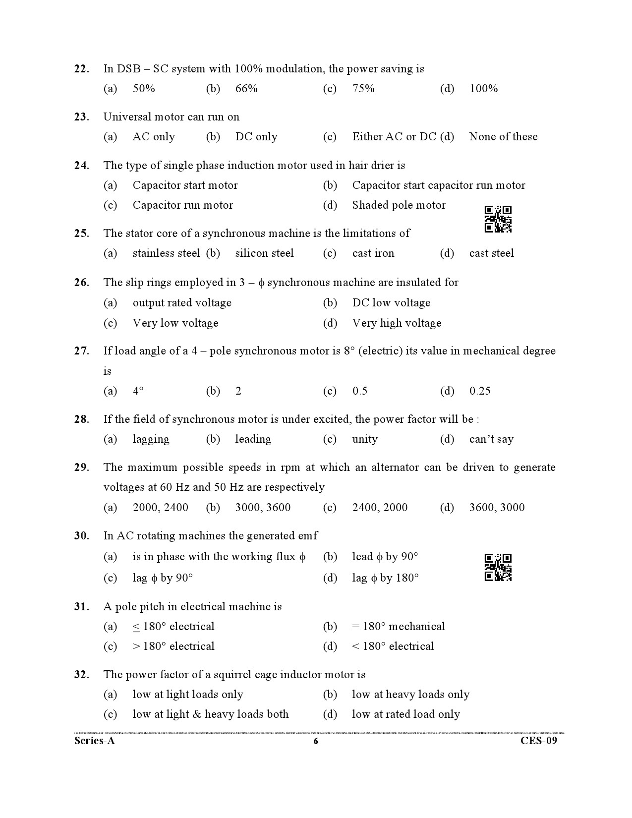 Uttarakhand Combined State Engineering Service Exam 2021 Electrical Engineering Paper II 6